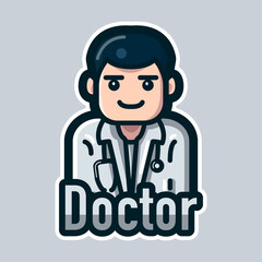 Doctor mascot logo design vector illustration