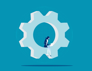Working lifestyle character. Business employee concept. Flat cartoon vector style