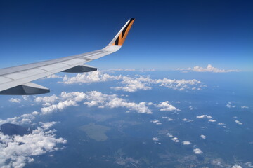 Fototapeta na wymiar The view of Yamanashi from an airplane in Japan