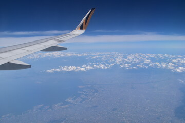 The view of Kansai from an airplane in Japan