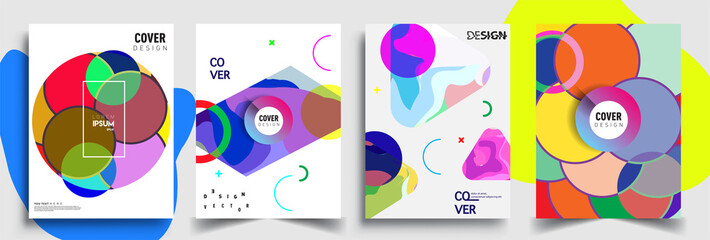 Modern abstract covers sets. Cool gradient shapes composition, vector covers design.