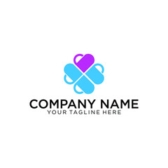 Heart infinity loop butterfly logo icon design template elements
