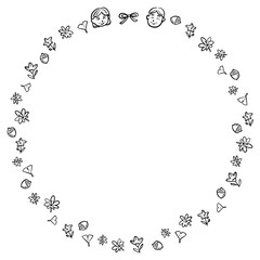 敬老の日のフレーム　1色　円形