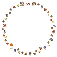 敬老の日のフレーム　カラー　円形