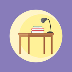 vector illustration of book on the table