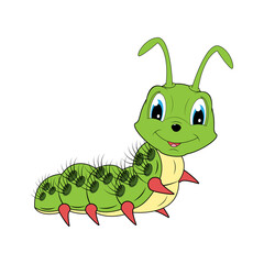 illustration vector graphic of cute catterpillar animal character cartoon isolated, perfect for cover, book, birthday card, gift card, wrap paper, sticker, t-shirt, memo, decoration