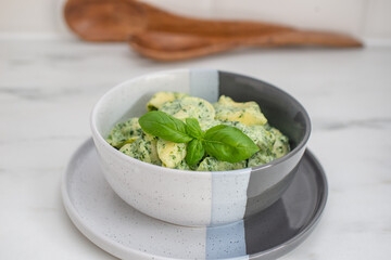 Italian Tortellini with spinach and basil