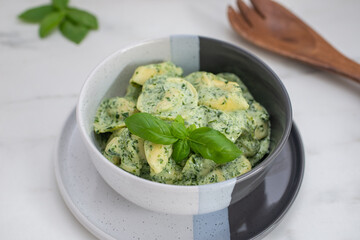 Italian Tortellini with spinach and basil