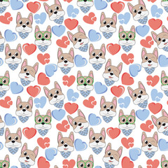 seamless pattern with cute animal character