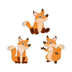 illustration vector graphic of cute fox animal character cartoon isolated, perfect for cover, book, birthday card, gift card, wrap paper, sticker, t-shirt, memo, decoration