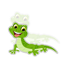illustration vector graphic of cute lizard animal character cartoon isolated, perfect for cover, book, birthday card, gift card, wrap paper, sticker, t-shirt, memo, decoration