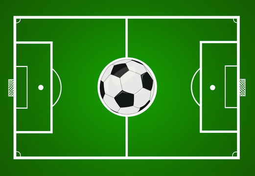 vector soccer ball with soccer field