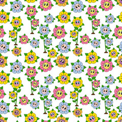 seamless pattern with cute animal character