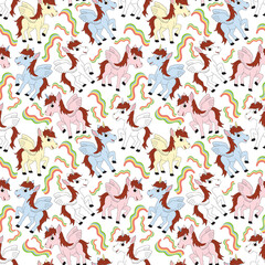 seamless pattern with cute animal cartoon ornament