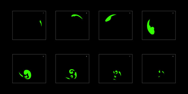 Smoke effect. liquid smoke animation sprite sheet. classic liquid smoke effect animation for game or cartoon or animation. vector style liquid animation effect 1797.