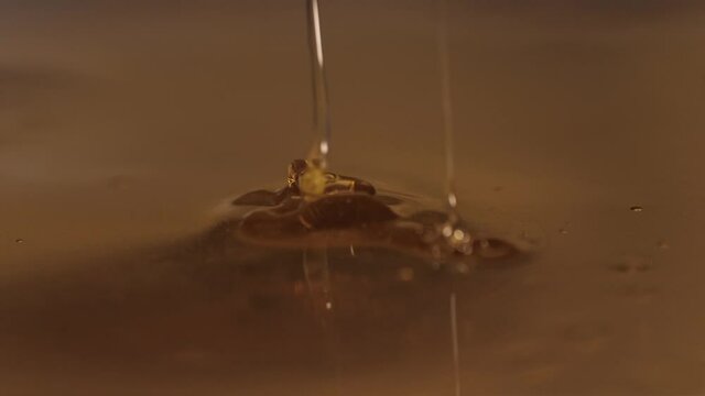 pouring honey on honey slow motion 4k