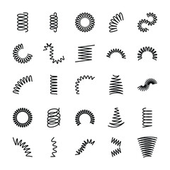 Flexible Spring Line Vector Icons 