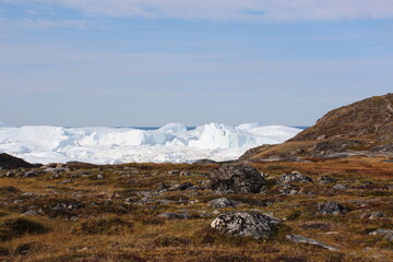 View of the Sermeq Kujalleq glacier, Ilulissat, Greenland.
