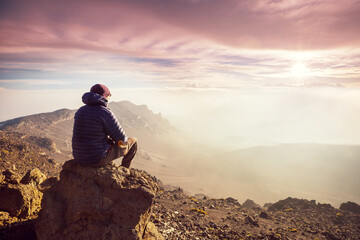 Man on the cliff