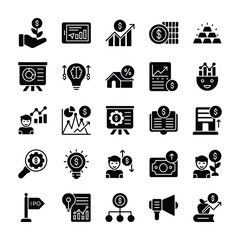 Modern Investment Glyph Vectors 
