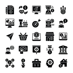 Portfolio Investment Glyph Icons 