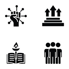 Skills and Growth Glyph Vectors 