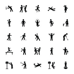 Fototapeta na wymiar Modern Olympic Games Glyph Icons 