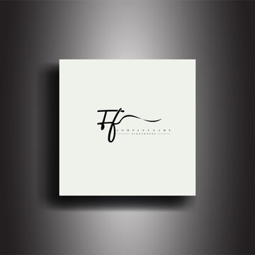 FF Signature style monogram.Calligraphic lettering icon and handwriting vector art.