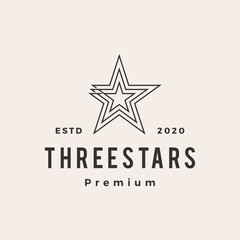 Obraz premium three stars hipster vintage logo vector icon illustration