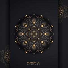 Luxury mandala background design with golden color