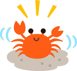 砂の上を横歩きするカニ