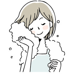 お風呂上がりの女性