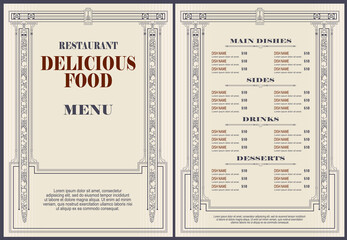 Naklejka premium Restaurant menu template or other design.
