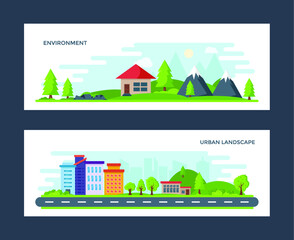 Environment and Urban Landscape Illustrations 