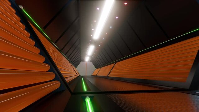 Security Tech corridor 3d futuristic Future tech. open door 4k