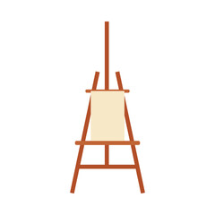 Blank art easel isolated on white background - artist painting equipment