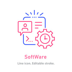 Software line icon on white background. Editable stroke.