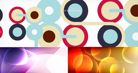 Collection of business geometric abstract backgrounds for covers, banners, flyers and posters and other templates