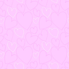 Fototapeta na wymiar Seamless pattern with heart shapes. Use it for Valentines Day poster or package design.