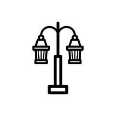 garden lamp icon vector symbol template