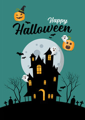 Happy Halloween Haunted House Greetiing Card