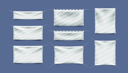 Fototapeta na wymiar Set of Realistic Banner with Folds . Isolated Vector Elements