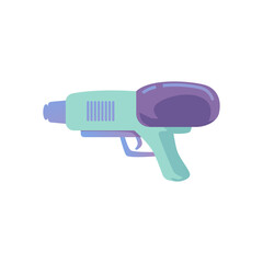 Water gun toy weapon for children games icon, flat vector illustration isolated.