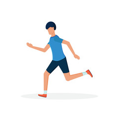 Fototapeta na wymiar Man running vector illustration. Running man in flat style.