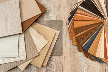 Fototapeta na wymiar Sampler material texture sor furniture design interior. Floor catalog for decoration home. industry