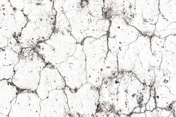 White paint asphalt cracks texture. Scratched lines background. White and black distressed grunge concrete wall pattern for graphic design.