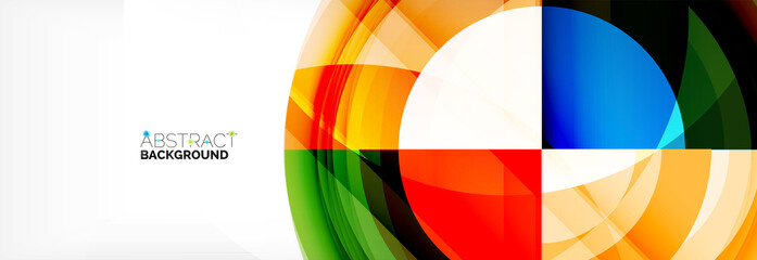 Obraz premium Round shapes, triangles and circles. Modern abstract background