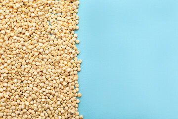 Healthy quinoa on color background