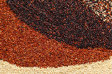 Heap of healthy quinoa as background