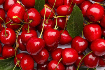 Ripe sweet cherry as background